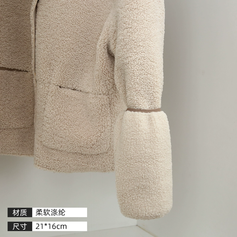 Lace demi-season sleeves, white down jacket, anti-dirty