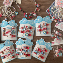 可爱卡通儿童红色系百搭刘海压夹bb夹女童串珠项链手链韩版饰品