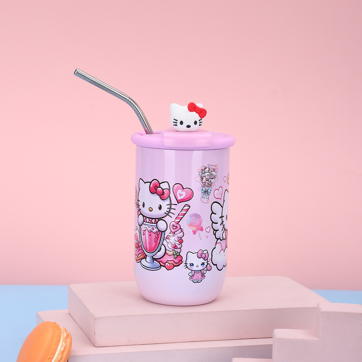 Taza termo Sanrio Kulomi Taza de agua nueva para niños Botella de agua aislante portátil de alto valor para niñas Regalo de cumpleaños