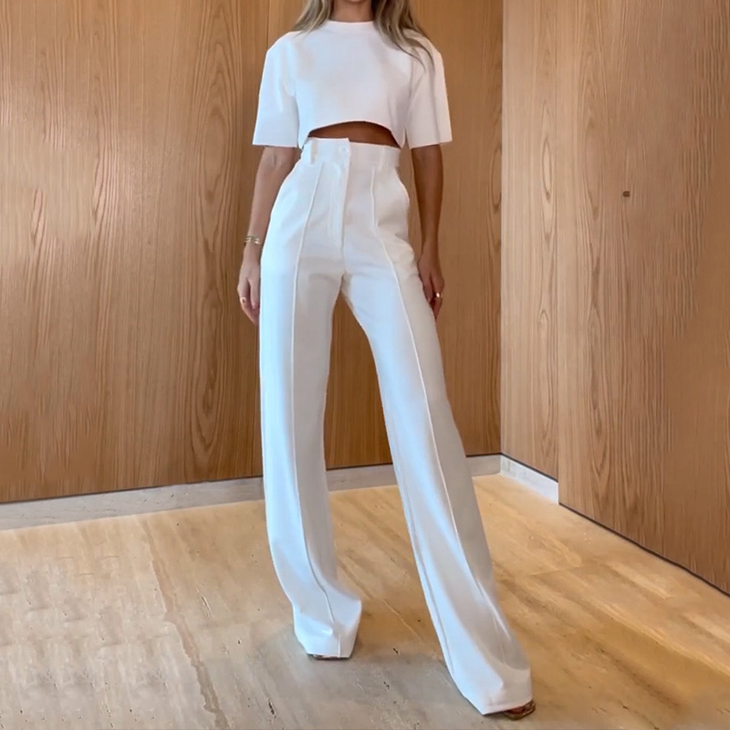 Pant Co-ord Set Sets Type 2 Pieces Set Quantity Daily Women's Casual Solid Color Polyester Pocket Pant Co-ord Set Pants Sets
