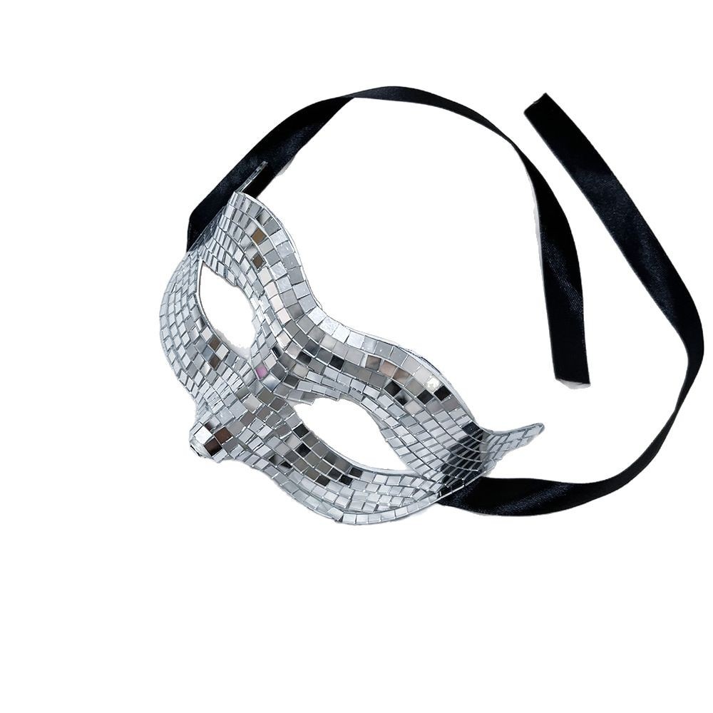 Máscara de Discoteca Hecha a Mano, Máscara Facial de Bola de Discoteca, Máscara para Fiesta de Halloween, Decoración para Cubrir la Cara