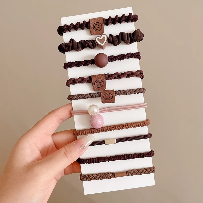 Simple nuevo Maillard cabeza cuerda de bola de las mujeres cabeza alta Cola de Caballo corbata de pelo cuerda de pelo alta elástico durable banda de goma tocado