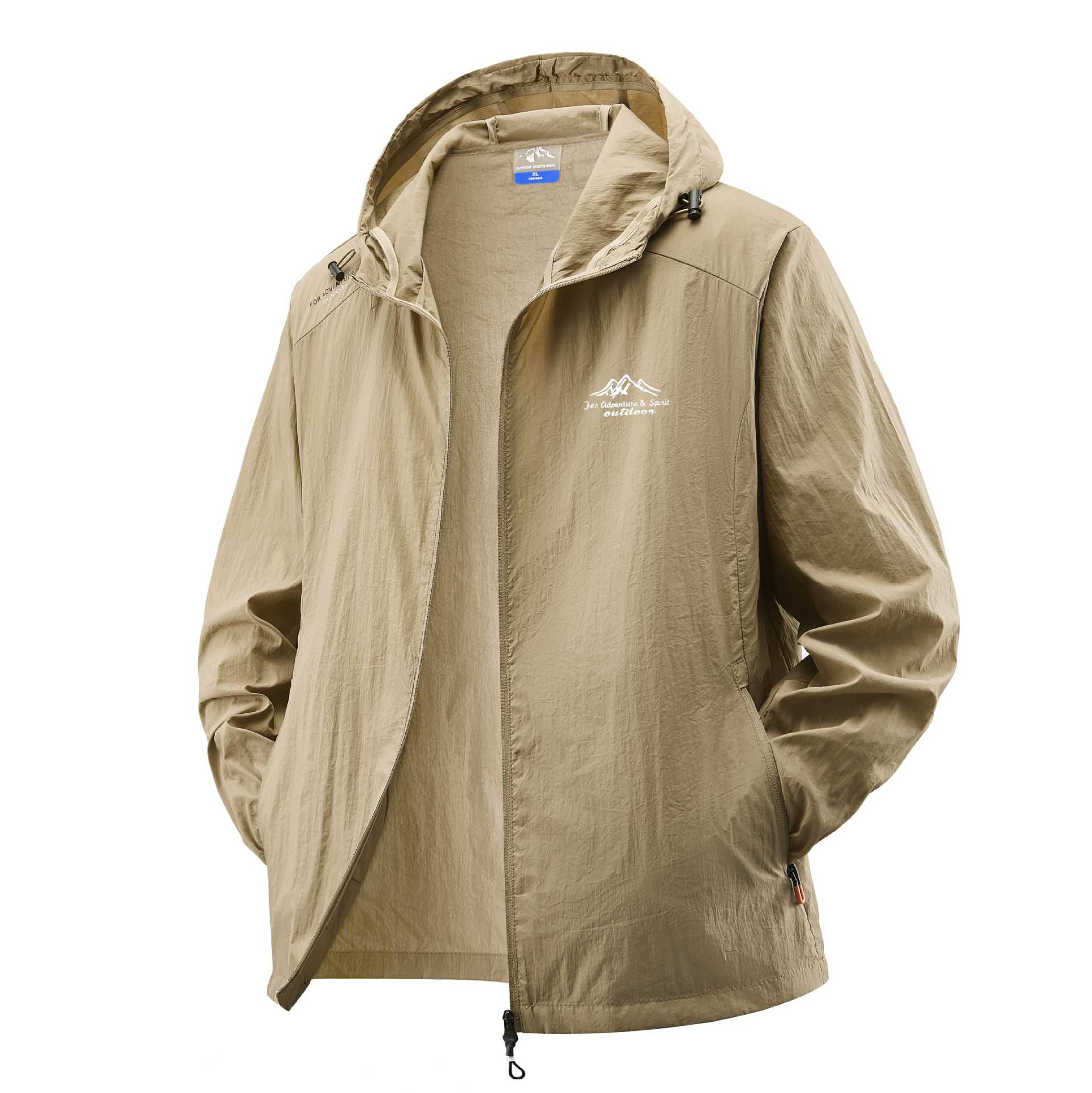 Men's summer sun protection jacket, thin, breathable, UV protection, fishing ice silk men's sun protection clothing