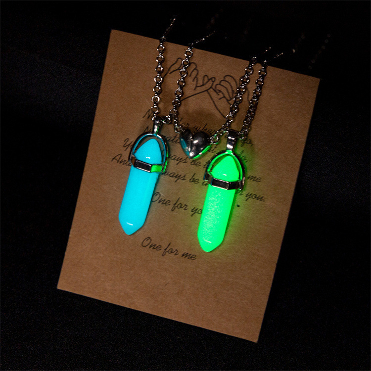 Elegant Heart Shape Alloy Luminous Plating Valentine's Day Couple Pendant Necklace display picture 5