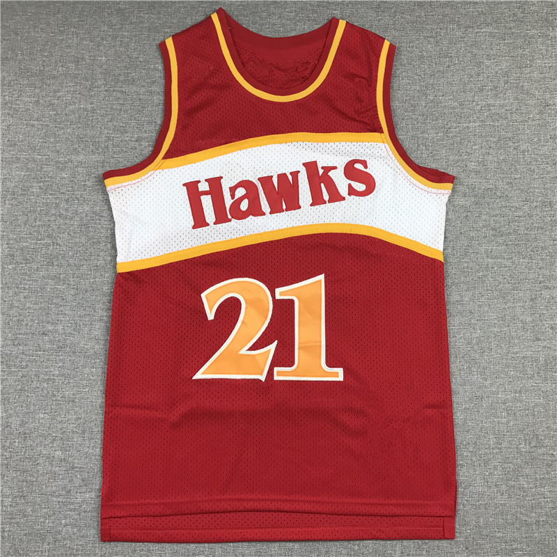 Eagle 21 Retro Red Black Dunk King Human Movie Essence Wilkins Basketball Uniform Embroidered Men Eagle 21 Retro Red Black Dunk King Human Movie Essence Wilkins Basketball Uniform Embroidered Men