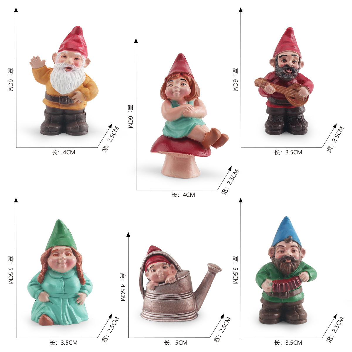 Simulación transfronteriza de Navidad enano espíritu enano elfo familia figura modelo de escritorio estática decoración de juguete