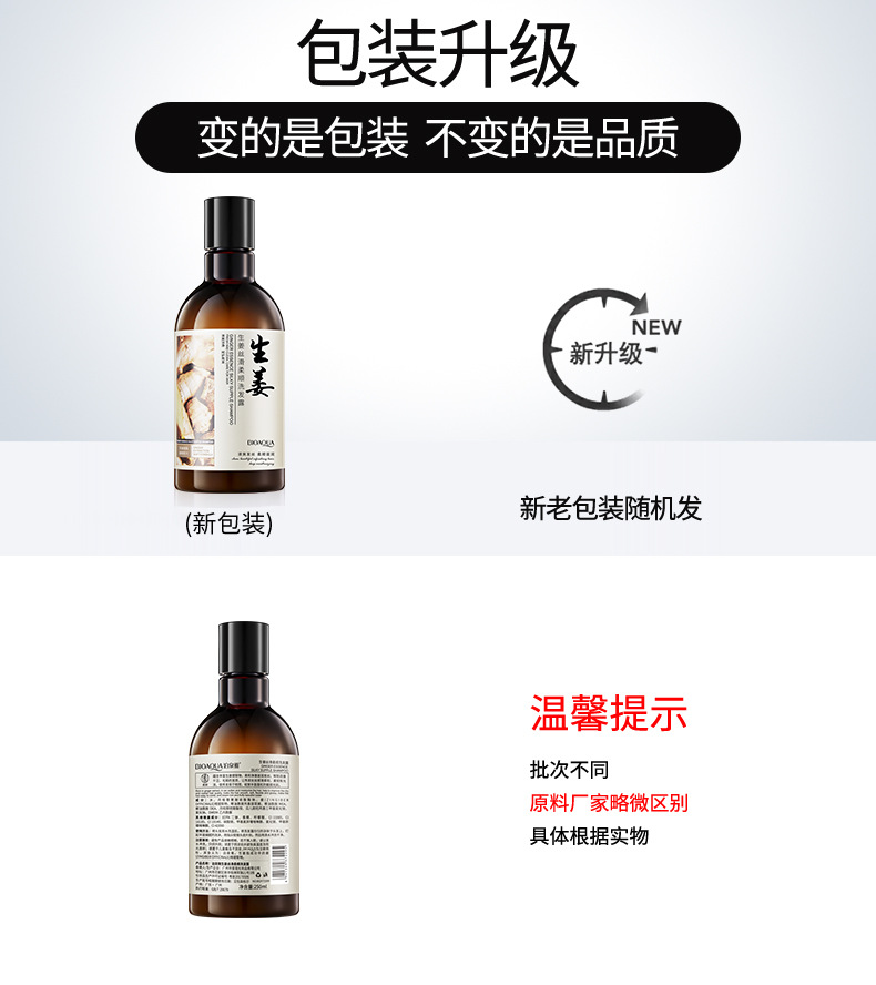 泊泉雅生姜洗发水防脱育发洗发露250ml 清洁柔顺洗发水厂家批发详情4