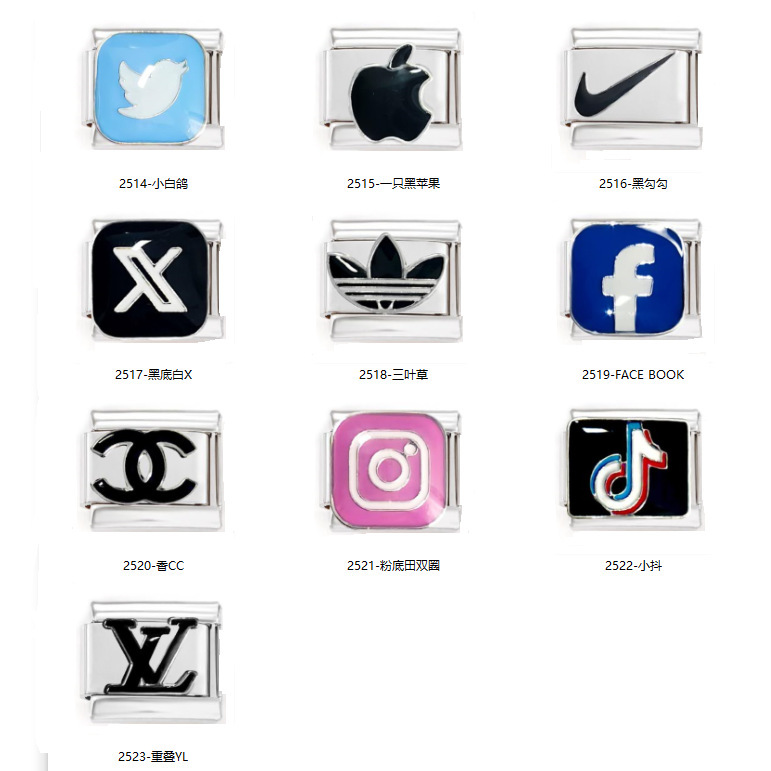 New Titanium Bracelet Italian DIY Bracelet Global Self-media Logo Module Clover Apple NIK Element