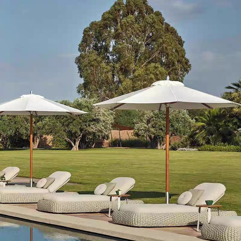 Cama de ocio al aire libre patio de alta gama trenzado perezoso club al aire libre villa piscina sillón de playa