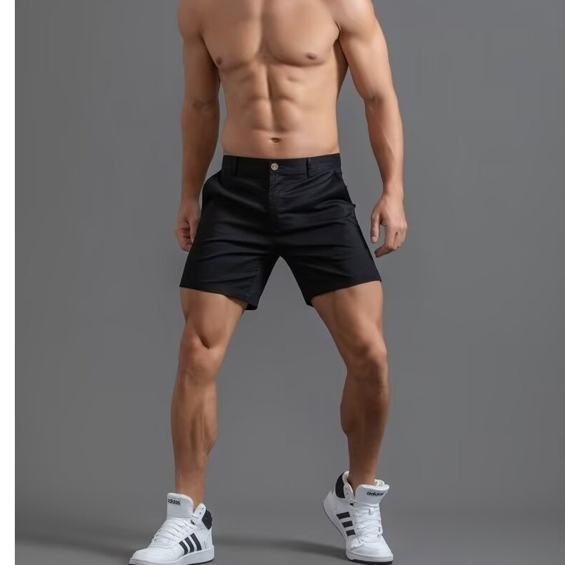 Explosiones transfronterizas europeas y americanas pantalones cortos delgados masculinos pantalones de algodón musculares de verano fábrica de negocios al por mayor