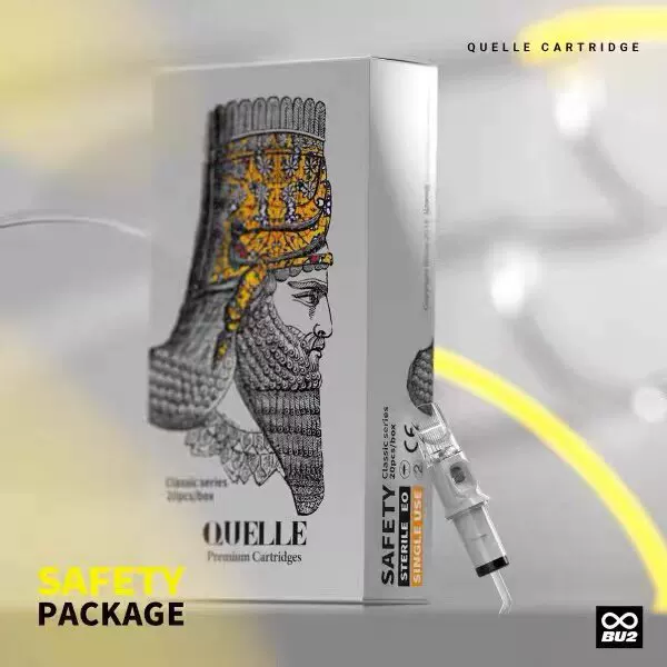 Cross-border bestseller QUELLE integrated needle professional tattoo disposable line drawing and shading needle straight arc closed-end tattoo needle