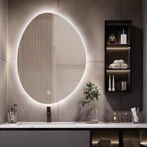 LED Bathroom Mirror Asymmetrical Shaped Mirror Smart Mirror Elliptical Mirror Wall-mounted Washing Basin Lamp Mirror