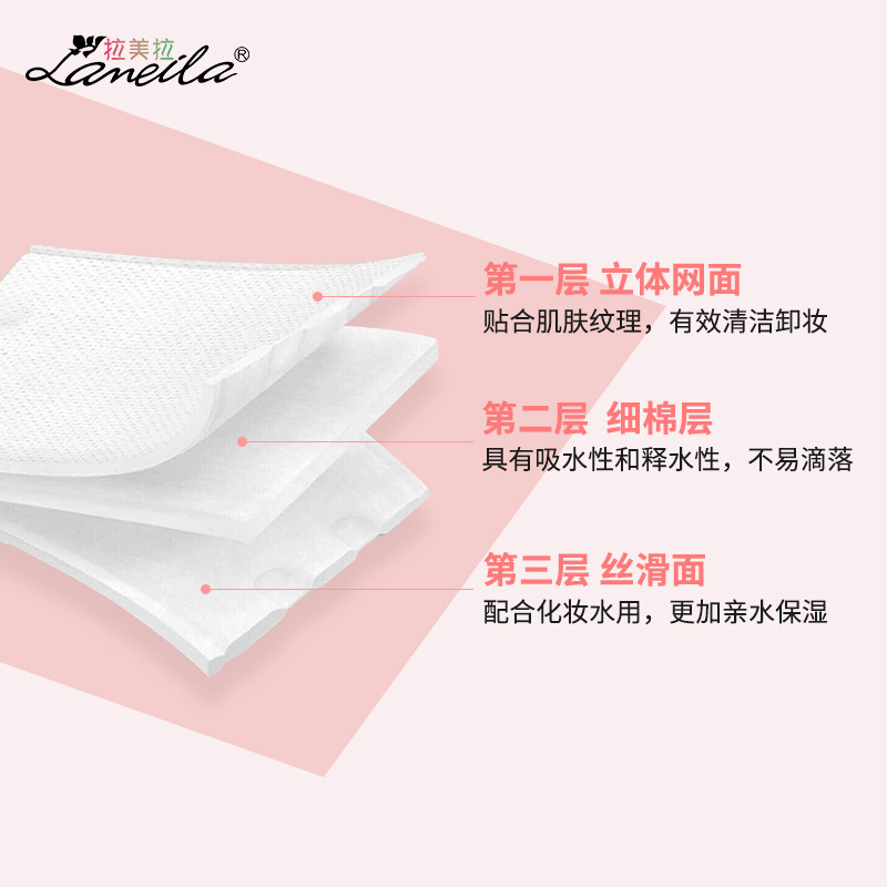 Ramila Edge presionando sándwich de maquillaje almohadilla de algodón de doble cara maquillaje de doble efecto compresa húmeda removedor de maquillaje bolsa de herramientas de maquillaje 222 piezas