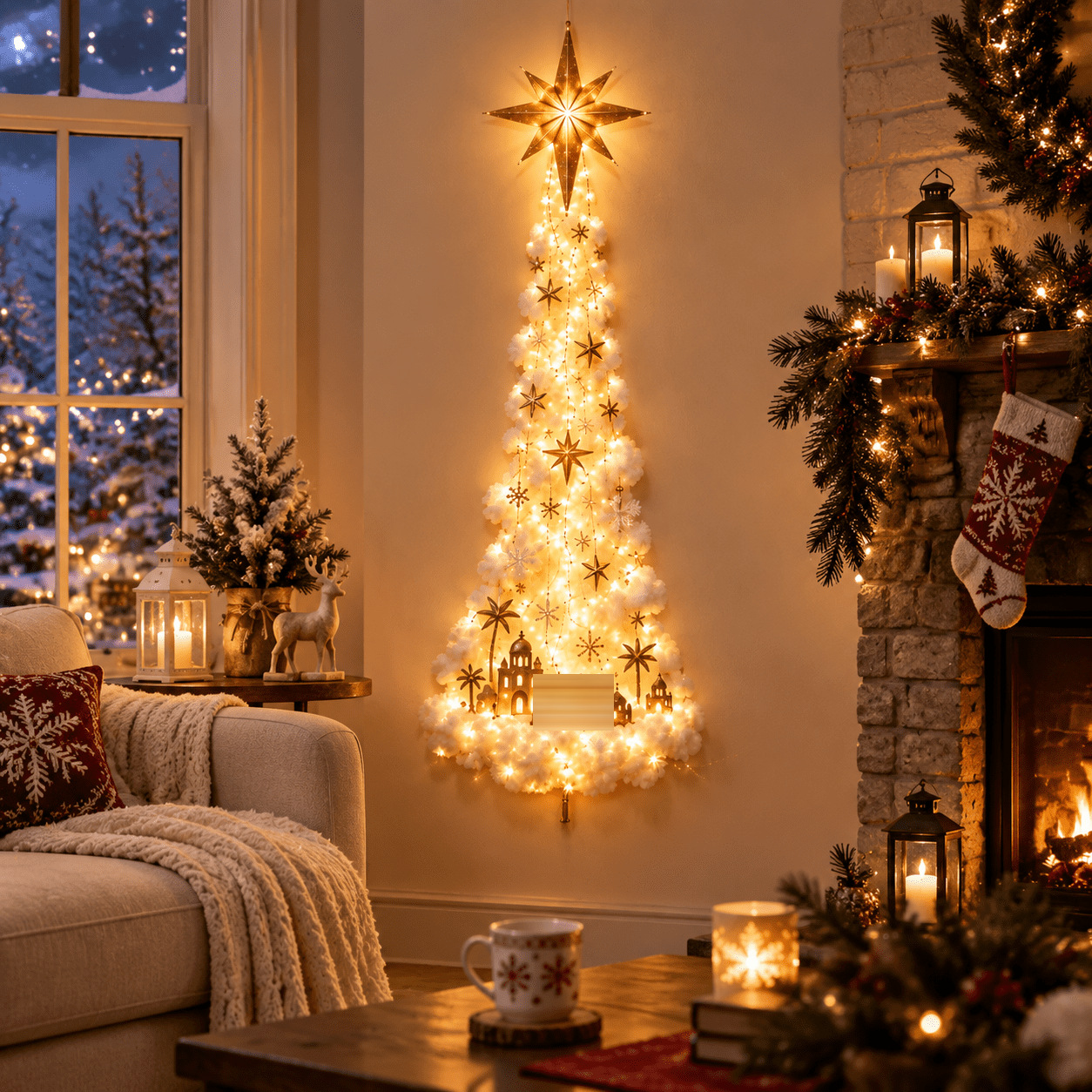 Decoración de Pared Luminosa del Nacimiento de Acrílico para Navidad