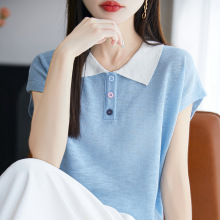 ����POLO�Iᘿ�������T��Ů2025���ļ��¿�ƴɫ�������^�����