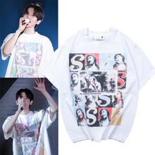 exo边伯贤同款白色短袖T恤女男2025年新款夏季半袖上衣情侣款