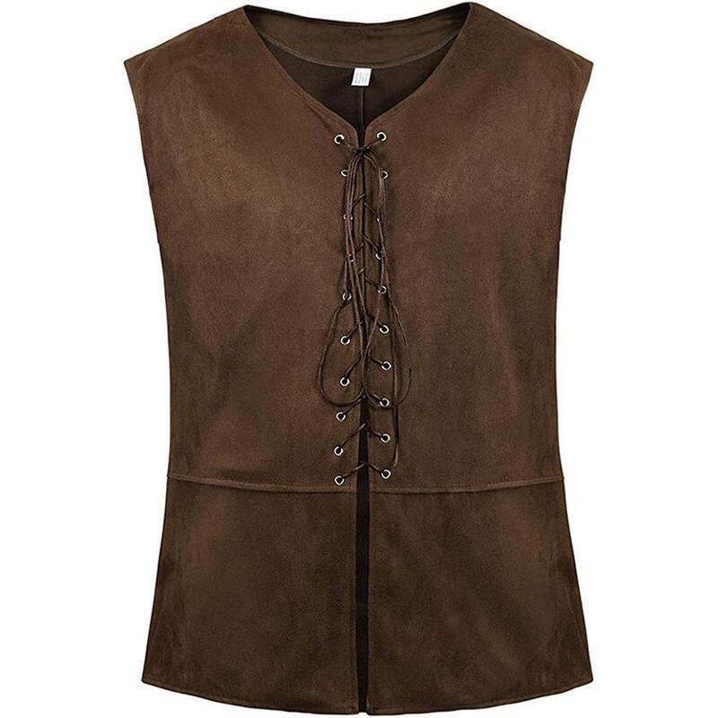 2025 Amazon Medieval Renaissance Pirate Gothic Steampunk Vest Lace-Up Vest