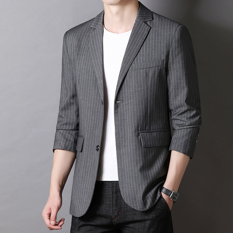 Осенняя одежда очень большого размера, мужской пиджак, плюс размер, толстый парень на двух пуговицах, мужской толстый повседневный костюм, модный