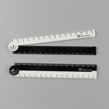雅思折叠尺黑白简约直尺图形折尺小学生学习用品生日礼物创意文具