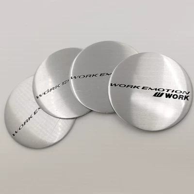 Car logo: Wheel Hub Decals Aluminum Alloy - 50mmemotin-matte-silver-4-pieces-1-pack