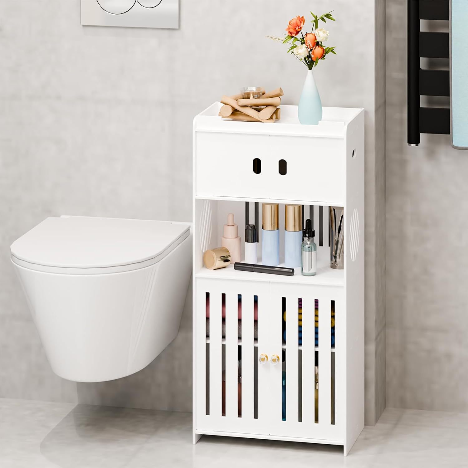 Baño de esquina armario de almacenamiento piso inodoro estante de almacenamiento multicapa estante de almacenamiento inodoro hendidura armario de almacenamiento