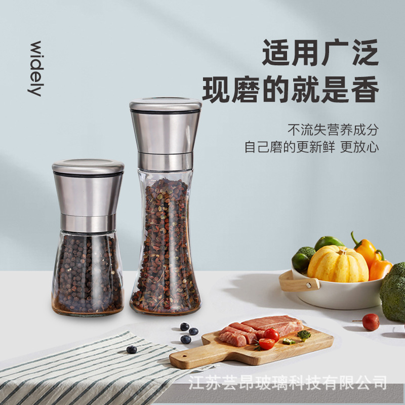 Fábrica al por mayor 304 molinillo de acero inoxidable cocina suministros pimienta molinillo de polvo amoladora manual