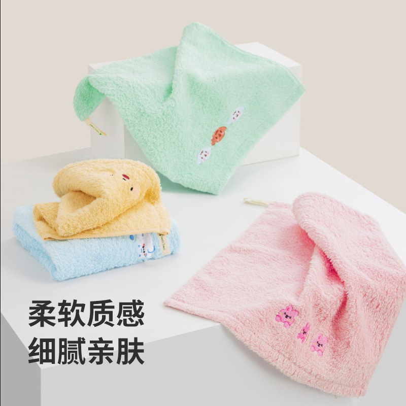 Sanli toallas toallas cuadradas de algodón toallas cuadradas de dibujos animados bordados toallas pequeñas bebés toallas cuadradas de algodón toallas cuadradas para el hogar