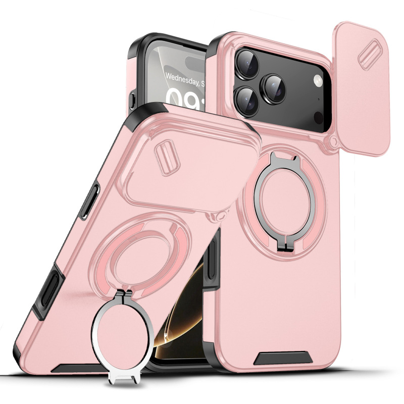 Apple iphone17promax Lingke 携帯電話ケースメタル 360 スタンド 16pm レンズフリッププッシュウィンドウに適しています|undefined