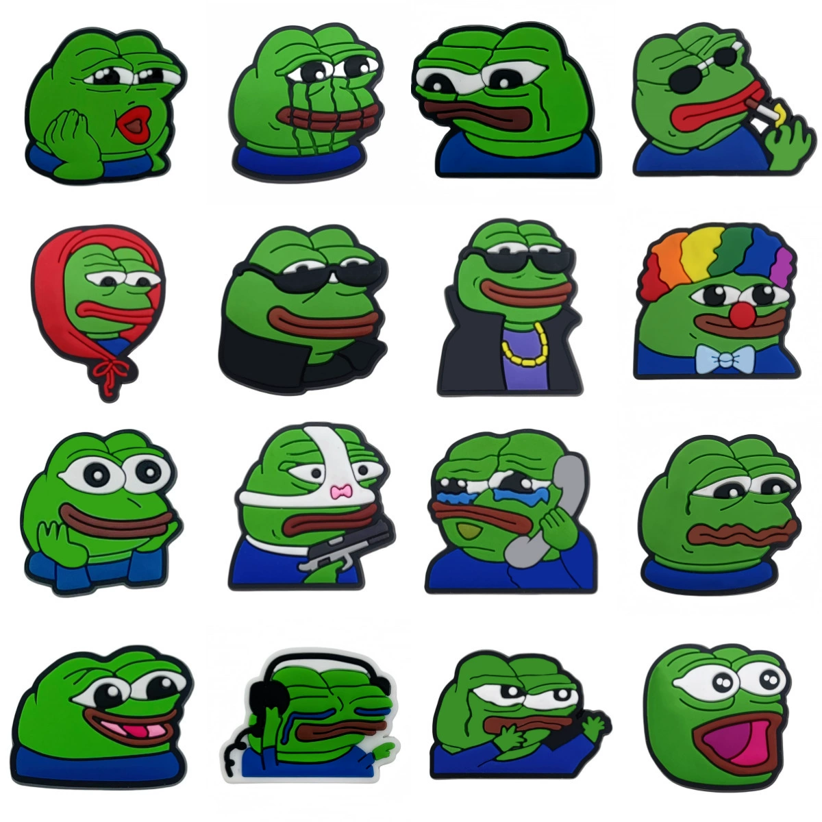 Садовые аксессуары для обуви в виде грустной лягушки, мягкие резиновые пряжки для обуви из ПВХ, украшения для обуви своими руками, цветы для обуви, креативные и милые аксессуары для садовой обуви