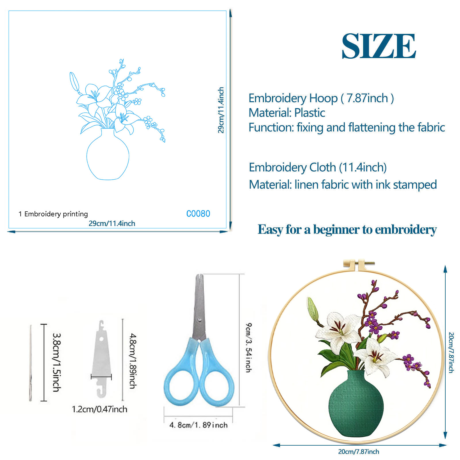 Mona Lisa Royal Cross-bordados nuevo jarrón simple flor planta bordado material paquete hecho a mano de bricolaje