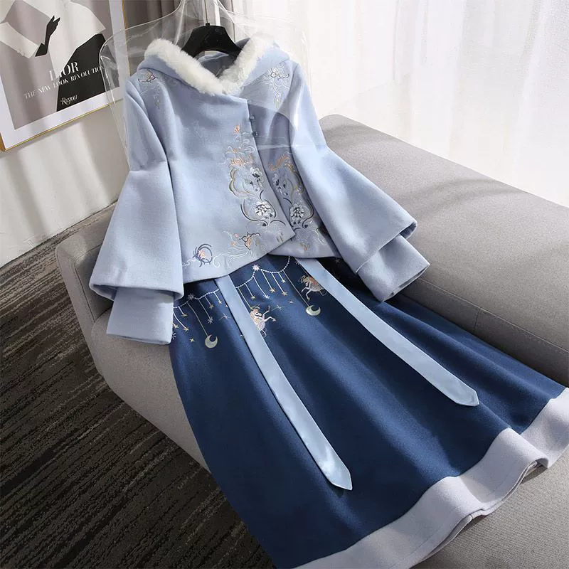 Китайский стиль Hanfu улучшенное платье для повседневной работы