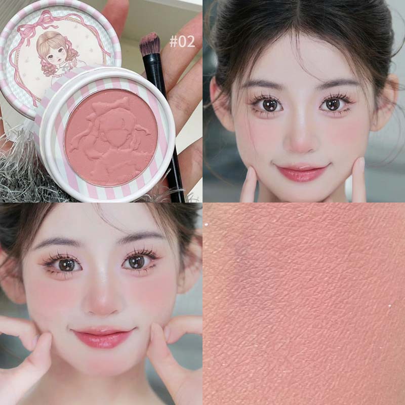 HERORANGE Sweet Wild Yue Face Embossed Blush Desnudo Maquillaje tierno no volante polvo natural coreano