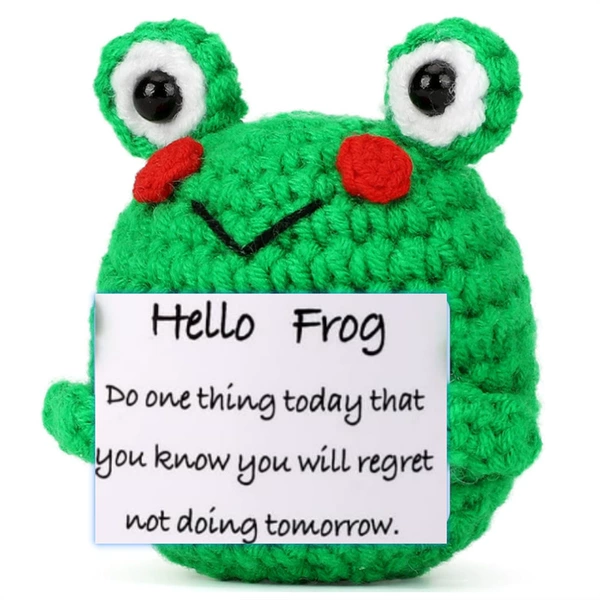 Blushing green frog
