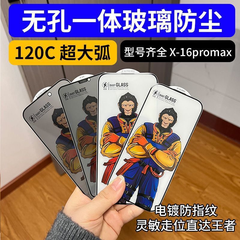 Suitable for Apple 16Pro Anti-Peeping Tempered Film New 15 Hd 13Promax Electroplating 120C Super Arc