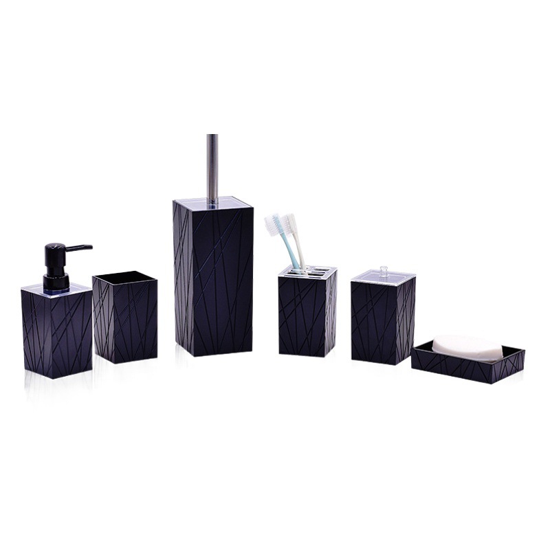 Diseñador creativo acrílico combinación cuarto de baño cuatro o cinco de seis piezas de baño traje de baño accesorios para el hogar