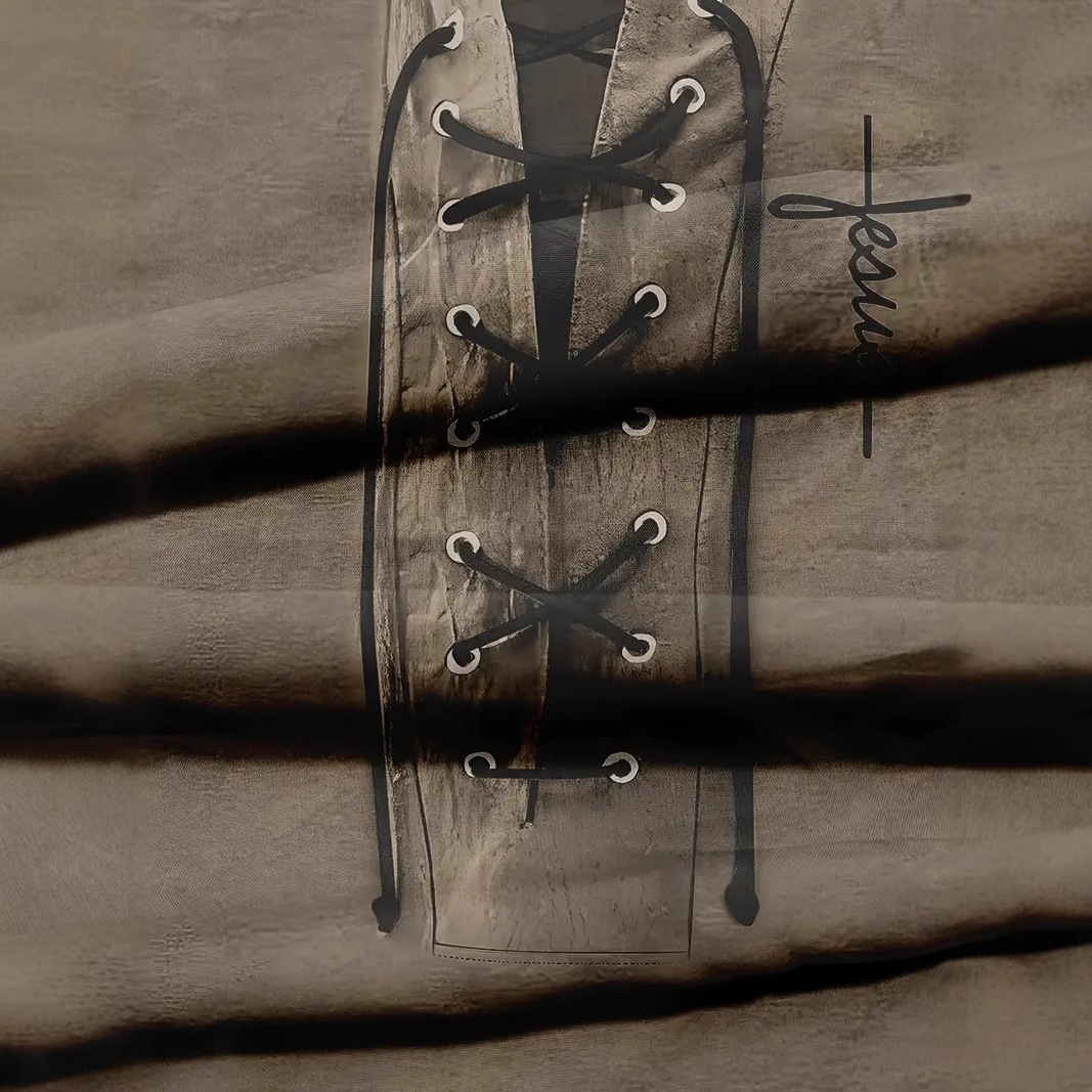 Camiseta de cuello redondo de manga corta suelta y transpirable de verano para hombres AliExpress Europa y América Venta caliente pseudo cordón decoración impresión 3D