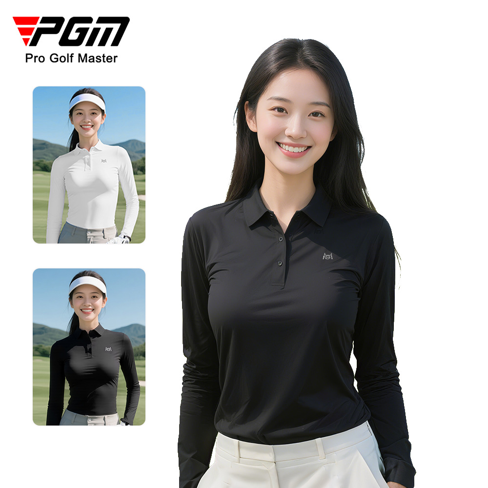 Áo thun dài tay golf nữ đàn hồi cao thoải mái — YF739 [vừa vặn liền mạch/thoải mái đàn hồi cao] áo màu đen, YF739 [vừa vặn liền mạch/thoải mái đàn hồi cao] áo màu trắng, YF739 [vừa vặn liền mạch/thoải mái đàn hồi cao] áo màu xanh nhạt