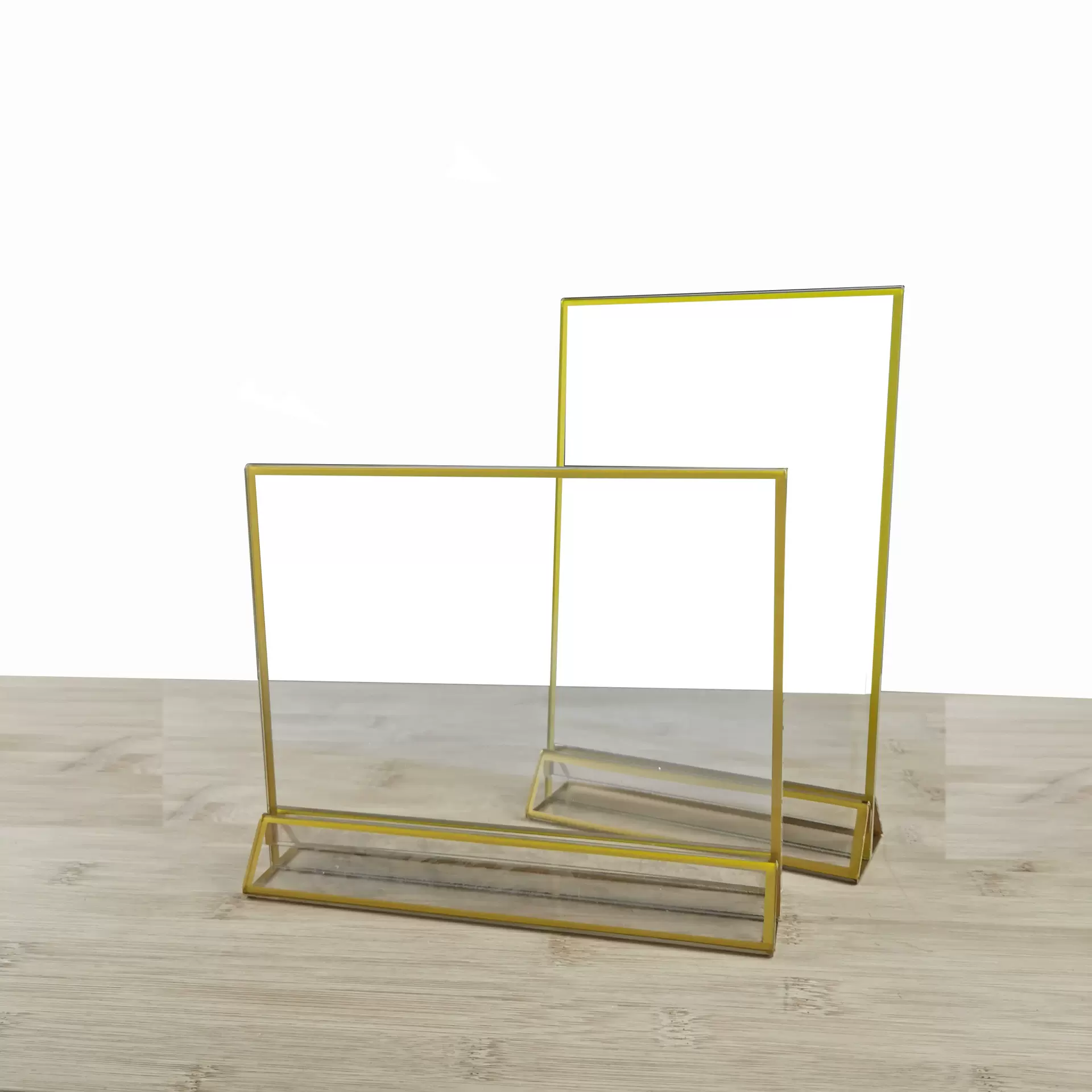 批发新款插卡式亚克力A5A6金边台卡组合式桌牌双面透明A4展示牌