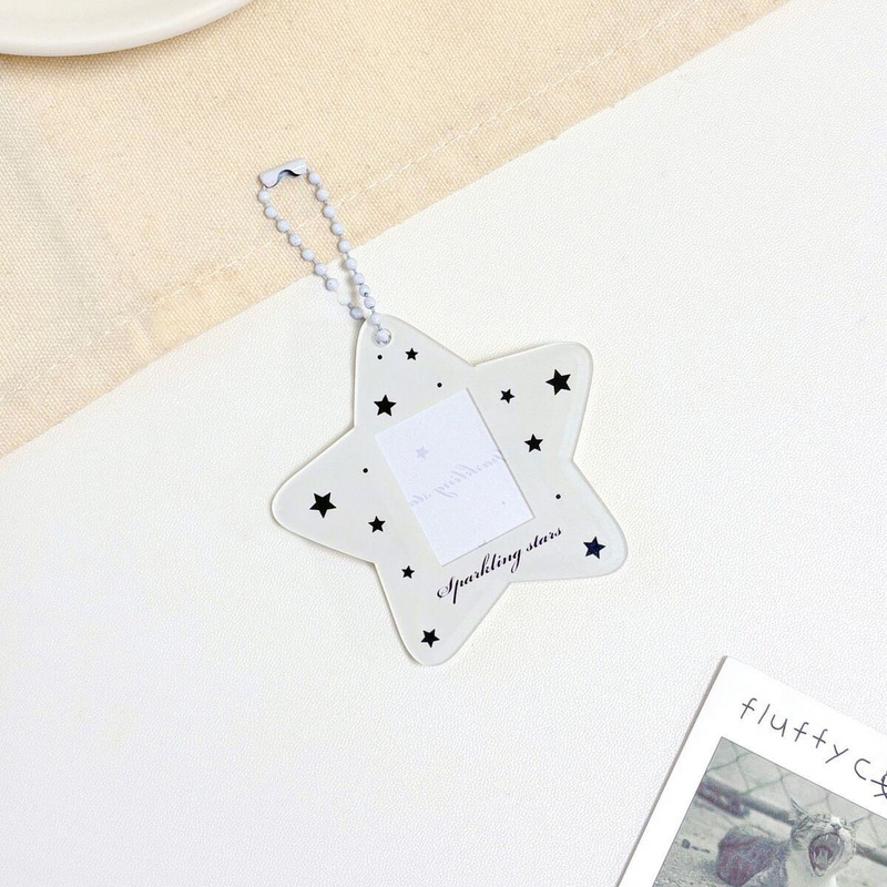 小紅書と同じスタイルのインかわいい星 1.0inch アクリルカードホルダー ID 写真スターチェイスカード写真収納ペンダント|undefined