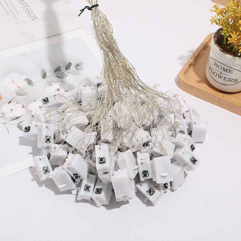 Guirnalda de luces LED de cable de cobre, tres niveles de brillo, decoración para pasteles/flores/estrellas