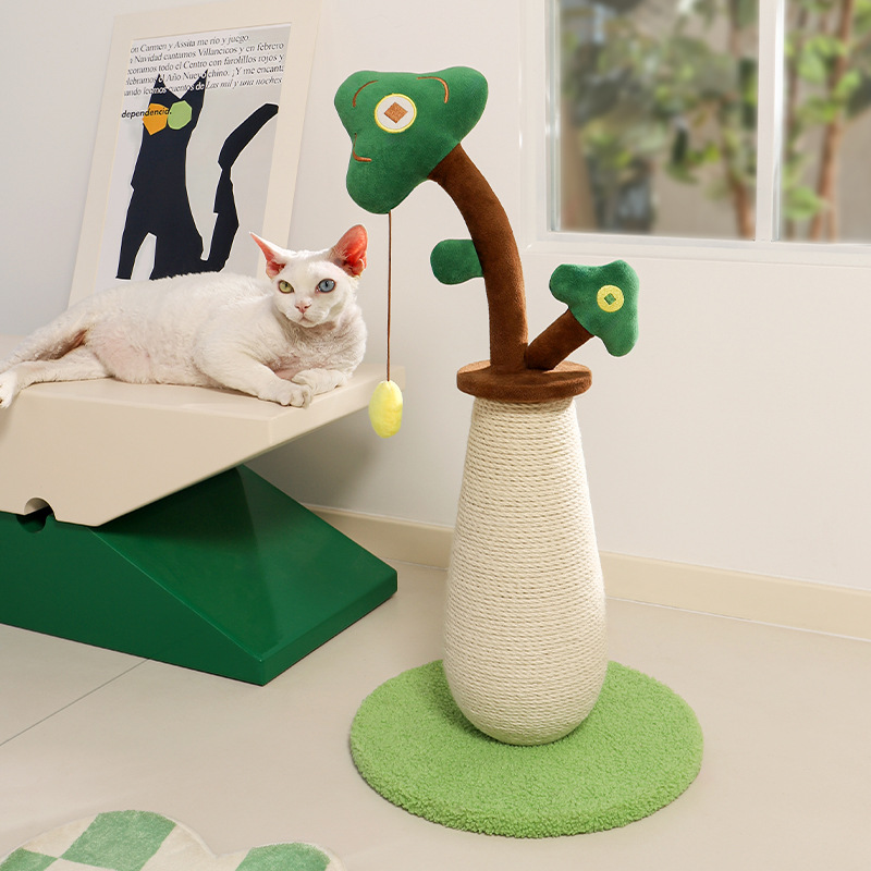 Columna de agarre para gatos de sisal, marco de escalada para gatos, resistente al desgaste, resistente al agarre, sin astillas, tabla de agarre para gatos vertical, árbol de la fortuna, columna de agarre, juguete para gatos divertido