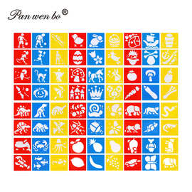 攀文博PP塑料绘画模板美术早教儿童diy动物水果刮画纸临摹板批发