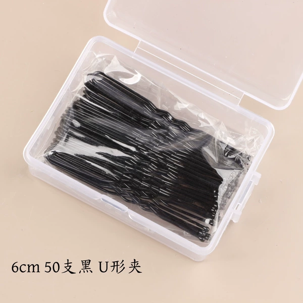 6cm 50 black U-shaped clips