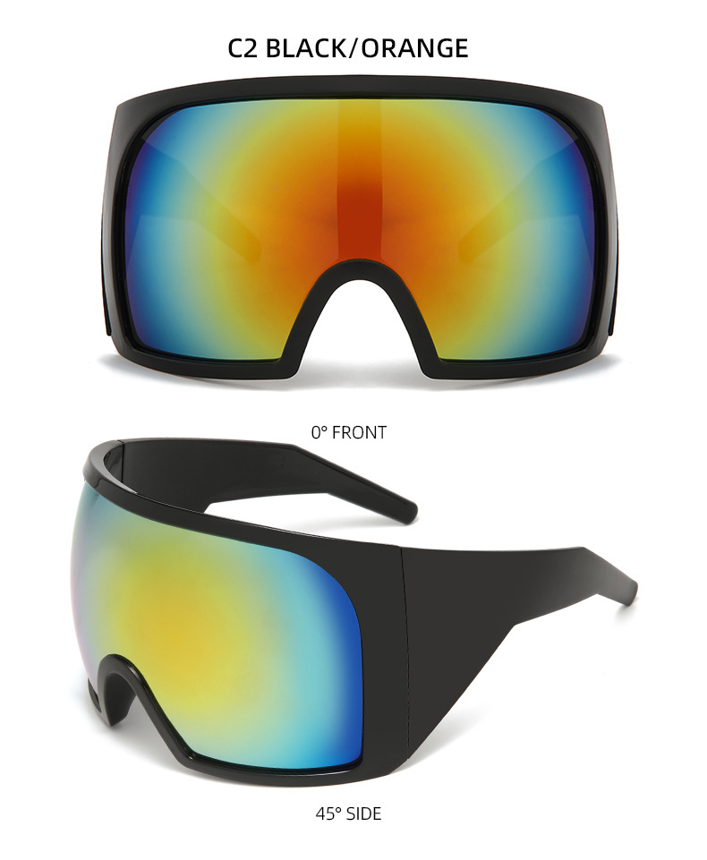 PC, UV400 Protection Lens Material Special-Shaped Mirror Glasses Style Travel, Stage, Street Occasion Streetwear Solid Color PC UV400 Protection Special-Shaped Mirror Full Frame Men's Sunglasses