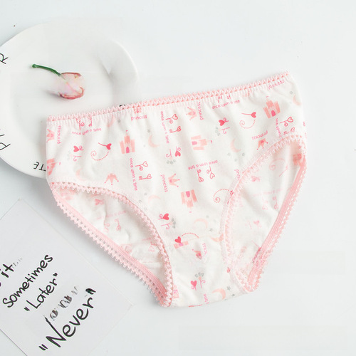 Export Triangle Panties for Girls, Cotton, Mixed Flowers, Multi-color Children's Underwear Factory Wholesale 