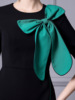 Bowtie contrasting color patchwork split buttocks skirt dress