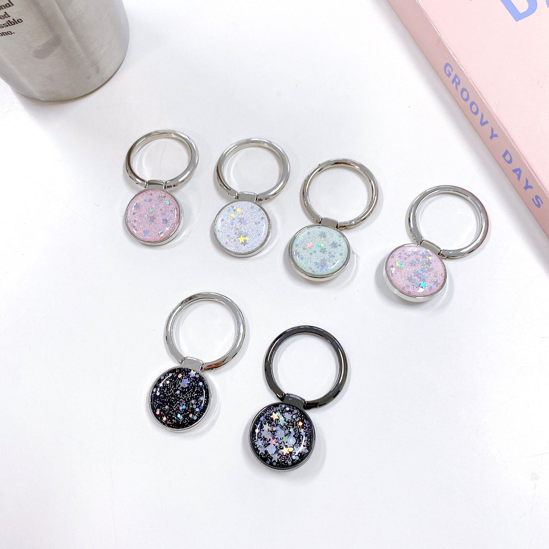 12g Weight Phone Ring Grips Classification Metal Material Round Pattern Basic, Simple Style Style Round Metal Basic Simple Style Phone Ring Grips 无