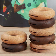 北欧创意木质甜甜圈密封夹零食封口夹家用食品包装实木封口器