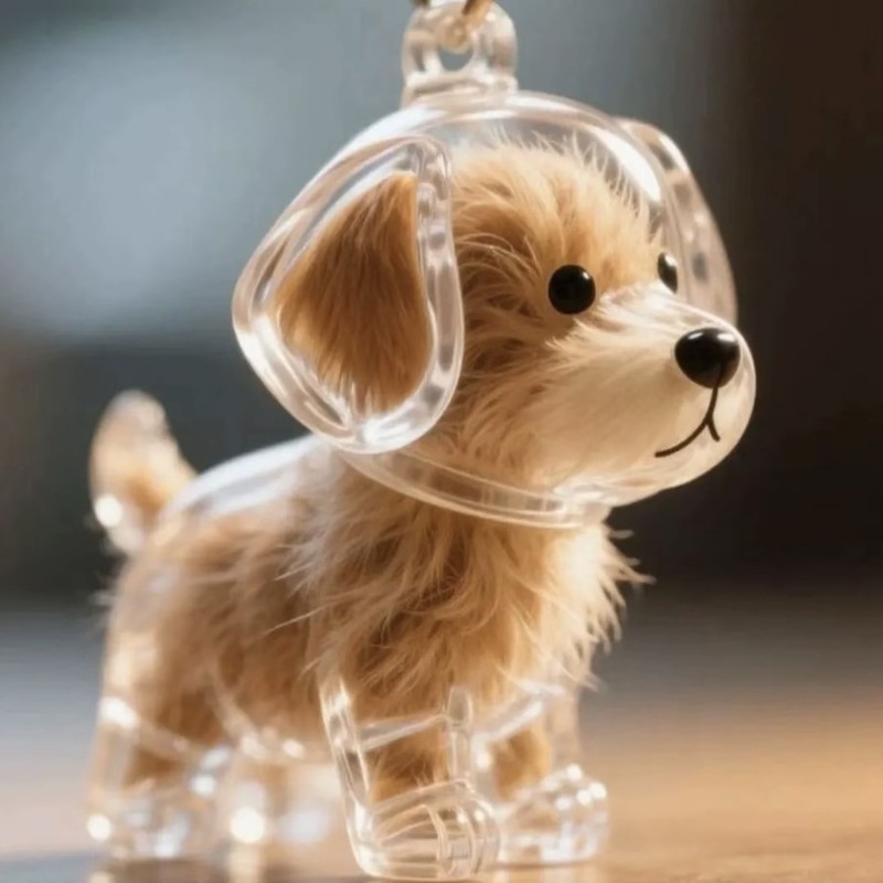 かわいい子犬透明毛収納ペンダント動物毛カプセルペンダント装飾記念ダストボックス収集おもちゃ|undefined
