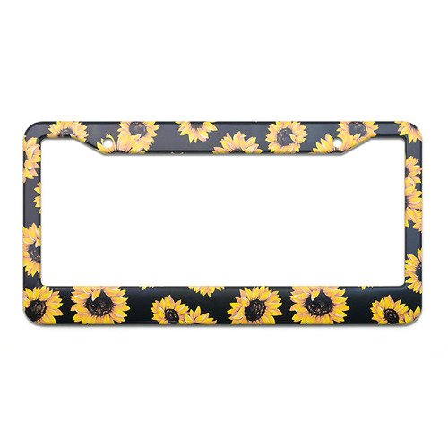 Manufacturer's direct-selling aluminum alloy license plate holder, US standard sunflower license plate frame, license plate frame, license plate holder